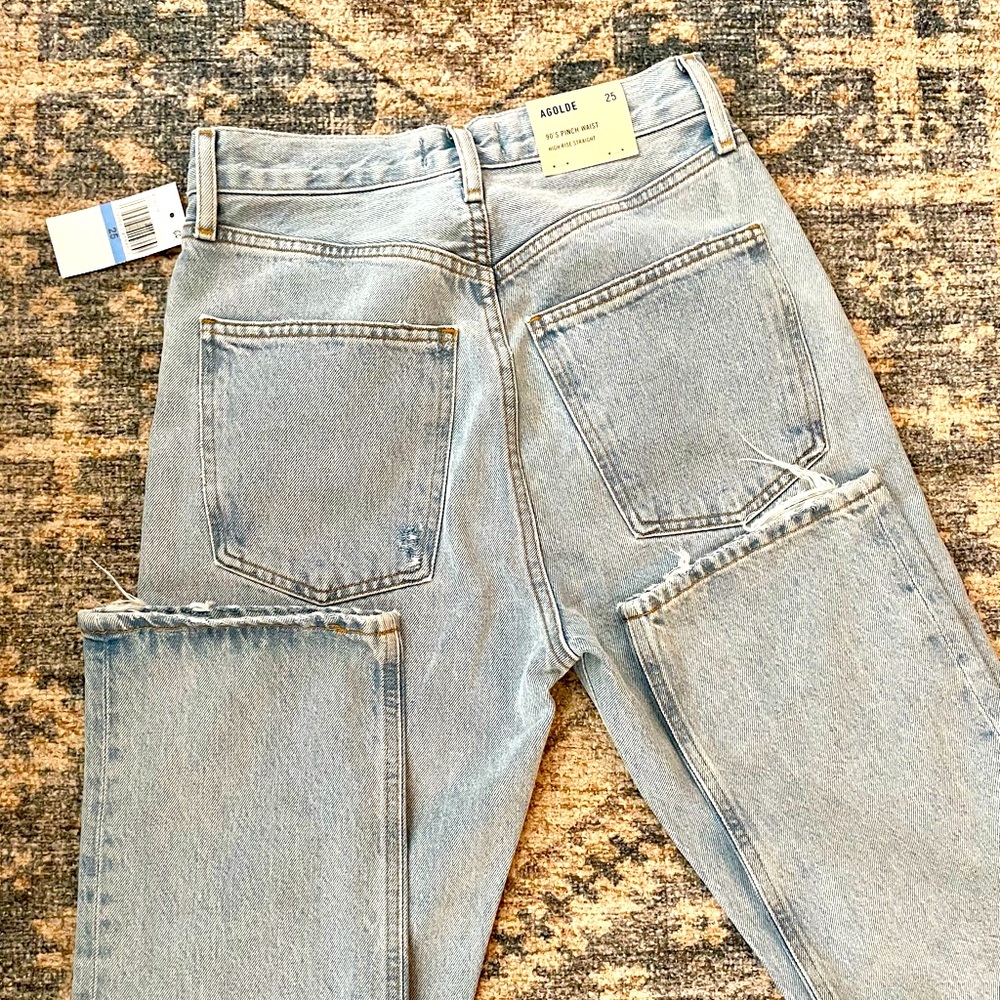 NWT Agolde Pinch Waist High Rise Straight - Focus